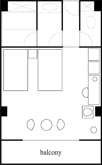 Deluxe Twin Room layout